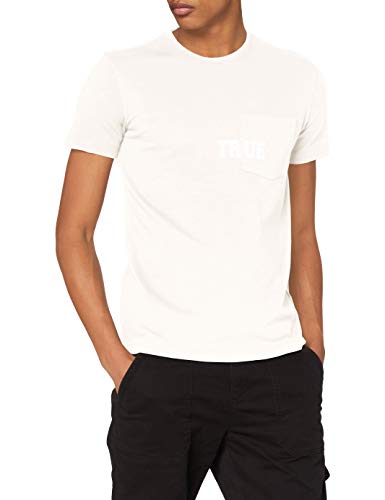 True Religion Herren SS Tshirt Pocket T-Shirt, Weiss, S von True Religion