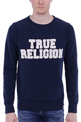 True Religion Herren Sweater Sweatshirt, Blau (Indigo Blue 4143), Medium von True Religion