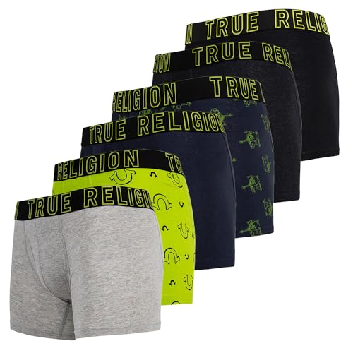 True Religion Mens Boxer Briefs – Compression Underwear for Men Pack, 6-Pack Lime Green von True Religion