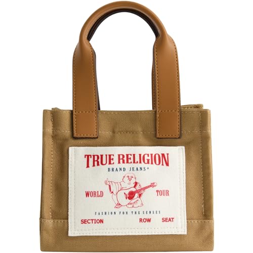 True Religion Tote, Women's Mini Travel Shoulder Bag with Adjustable Strap, Tan von True Religion