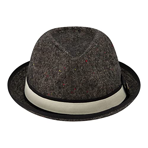 True Religion Unisex-Erwachsene Breite Krempe Fedora Fashion Hut Filzhut, GRAU, Einheitsgröße von True Religion
