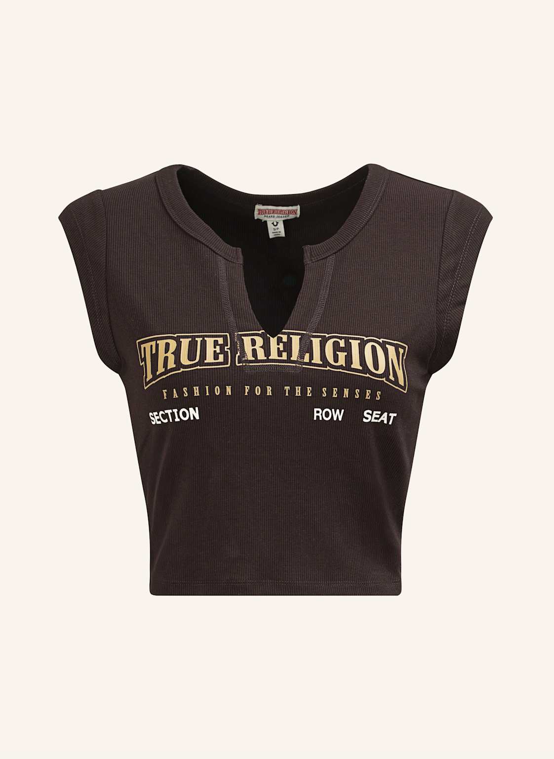True Religion V-Neck Notch braun von True Religion