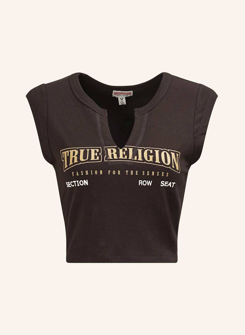 True Religion V-Neck Notch braun von True Religion