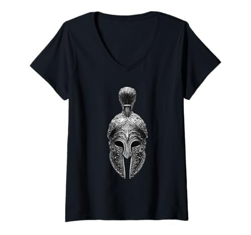Damen Spartanisches Helmsymbol | griechisches Gladiatoren-Training Leonidas T-Shirt mit V-Ausschnitt Damen Spartanisches Helmsymbol | griechisches Gladiatoren-Training Leonidas T-Shirt mit V-Ausschnitt von True Spartan Fighters Inc