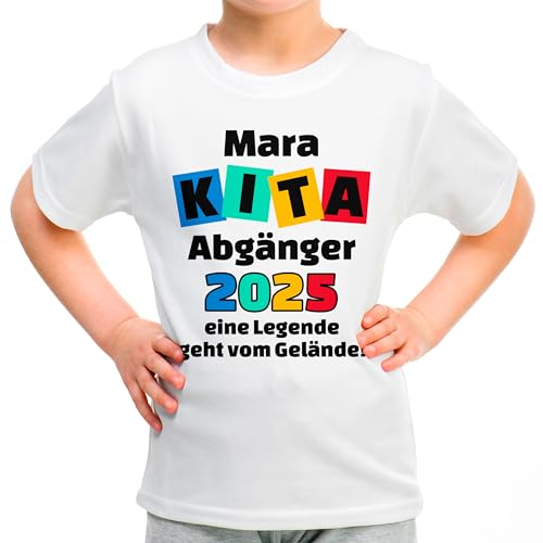 „Kita Abgänger 2025“ - Kinder T-Shirt Schulkind letzter Tag im Kindergarten für Mädchen Jungen mit Namen personalisiert - Geschenk Einschulung Erstklässler, Motiv: Legende, Weiß, Gr. 128 „Kita Abgänger 2025“ - Kinder T-Shirt Schulkind letzter Tag im Kindergarten für Mädchen Jungen mit Namen personalisiert - Geschenk Einschulung Erstklässler, Motiv: Legende, Weiß, Gr. 128 von True Statements