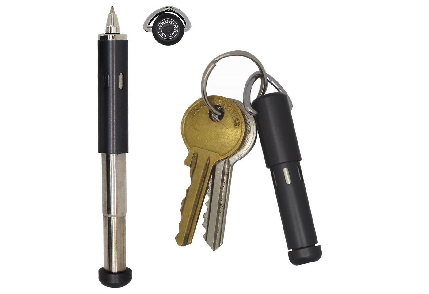 True Utility Schlüsselanhänger Magnet TelePen Mini Tool Teleskop, Kugelschreiber Schlüsselanhänger von True Utility