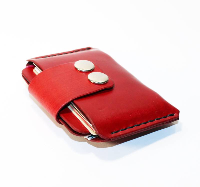 Geldbörse Aus Rotem Leder Kleines Kartenetui | 8 X 12 cm von TrueCalf