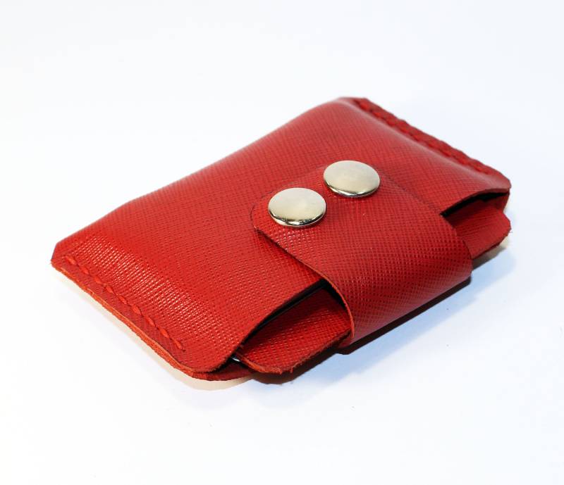 Geldbörse Aus Rotem Leder Kleines Kartenetui von TrueCalf