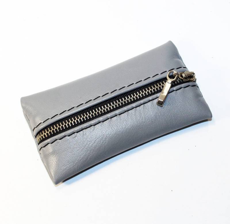 Graue Geldbörse Aus Leder Kleine von TrueCalf