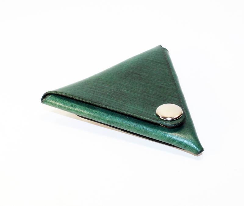 Grüne Triangle-Geldbörse Aus Leder Kleine Geldbörse von TrueCalf