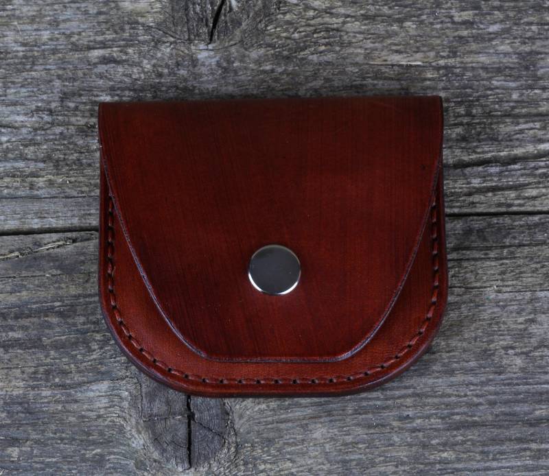 Handgefertigte Braune Leder Münze Portemonnaie Kleine Geldbörse von TrueCalf