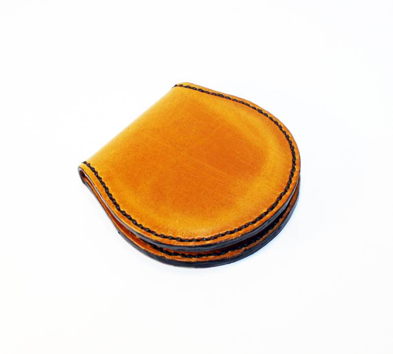 Handgefertigte Gelbe Geldbeutel Aus Leder Schlanke Mini Geldbörse von TrueCalf
