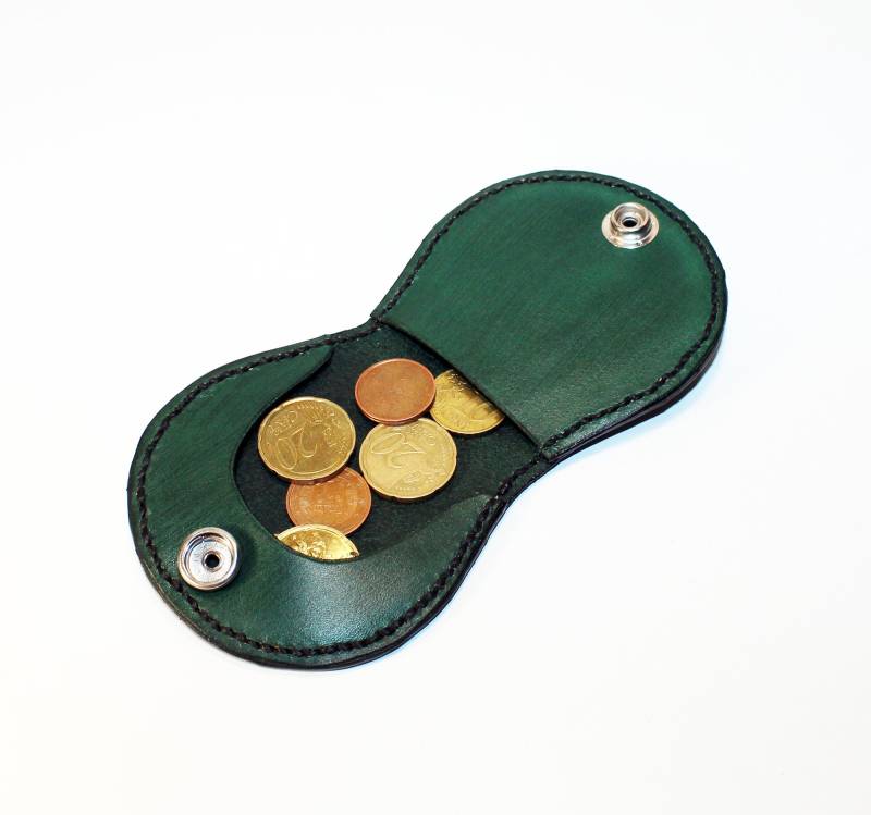 Handgefertigte Geldbörse Aus Grünem Leder Eine Schlanke von TrueCalf