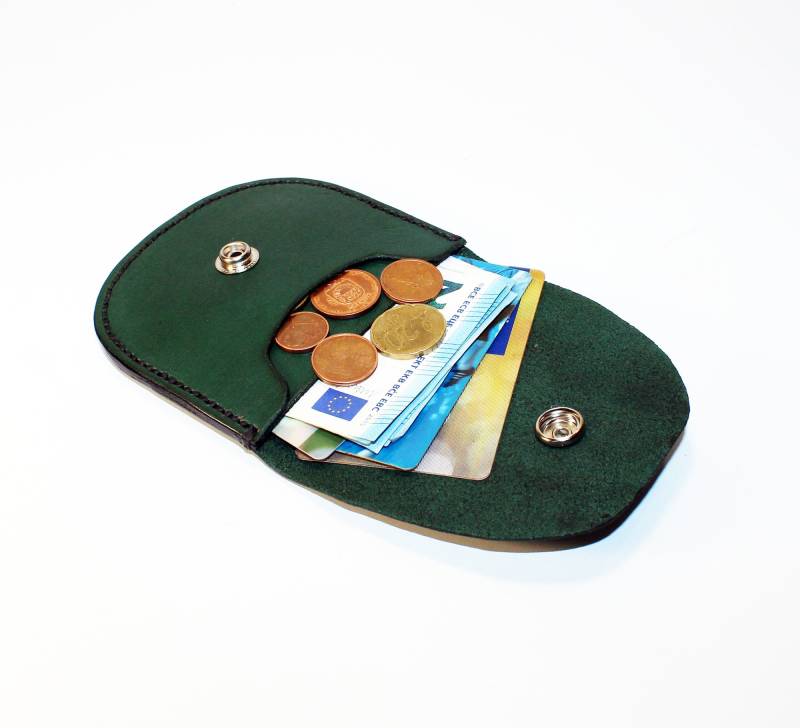 Handgefertigte Grüne Leder Geldbörse Kleine Geldbörse von TrueCalf