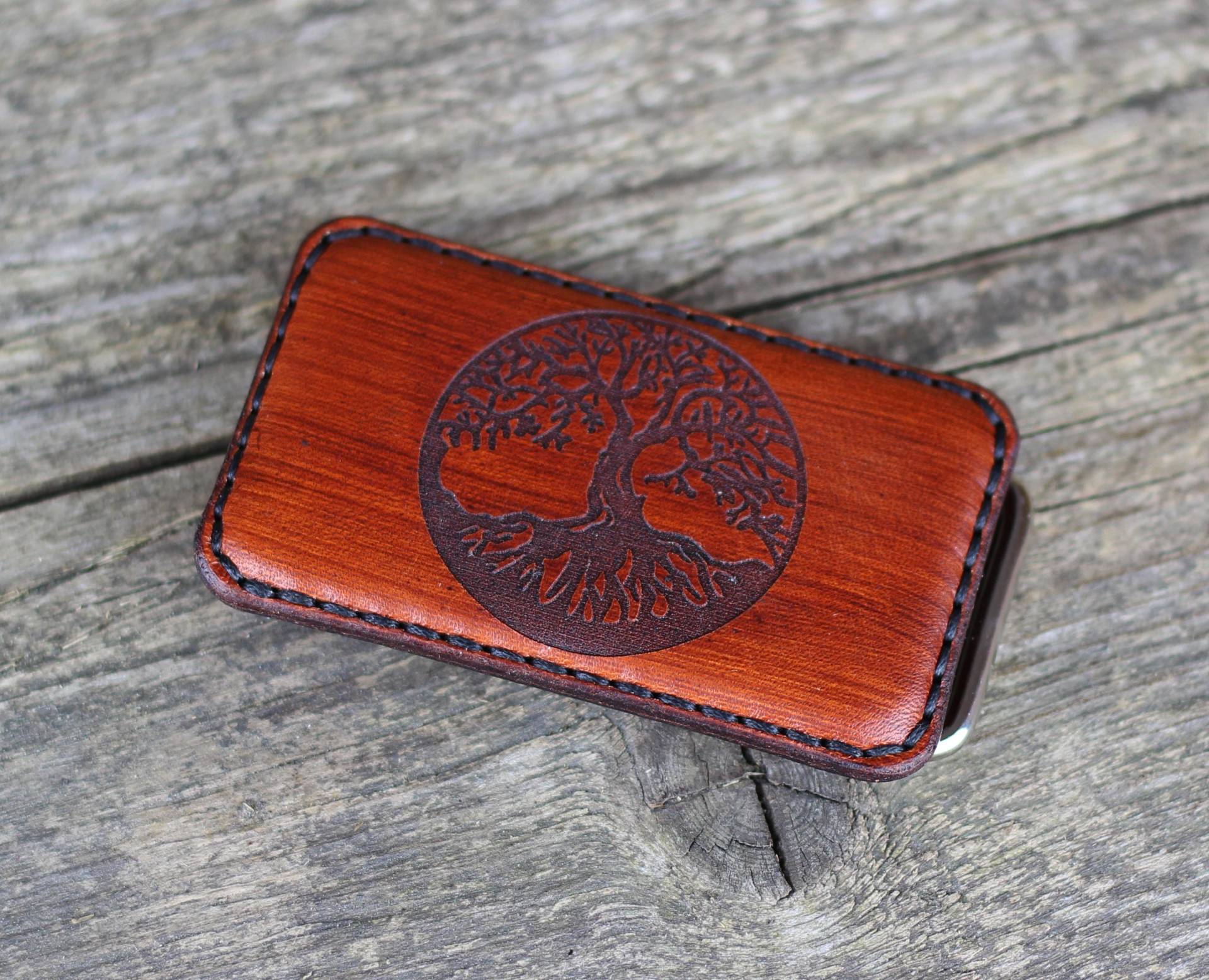 Handgefertigte Leder Baum Des Lebens Gürtelschnalle - 30mm von TrueCalf