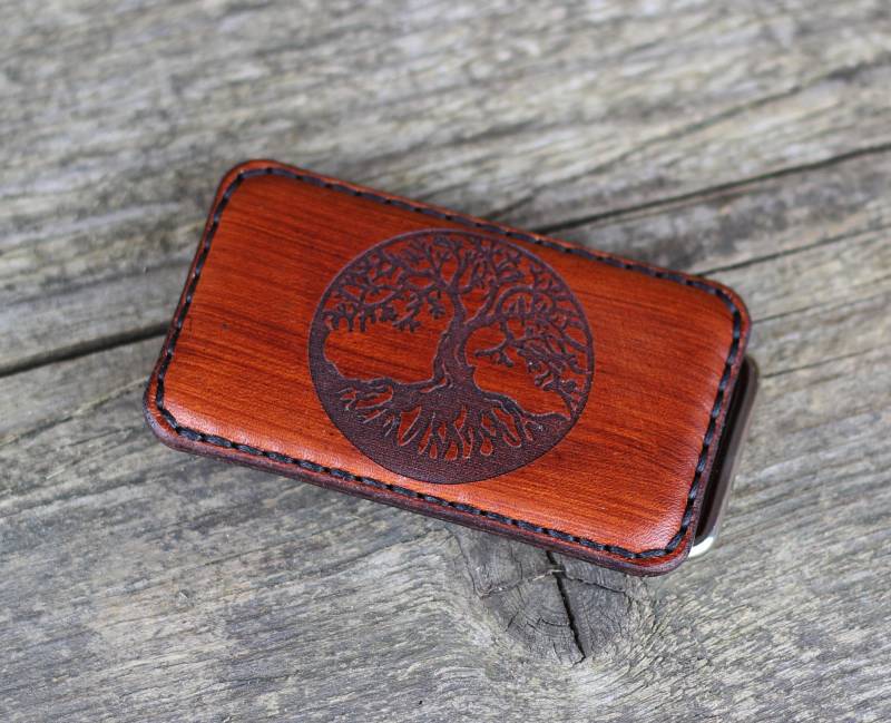 Handgefertigte Leder Baum Des Lebens Gürtelschnalle - 30mm von TrueCalf