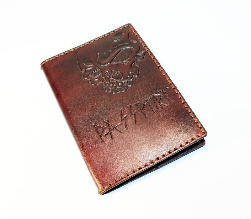 Handgefertigte Leder Passhülle Pflanzlich Gegerbtes Reise-Portemonnaie von TrueCalf