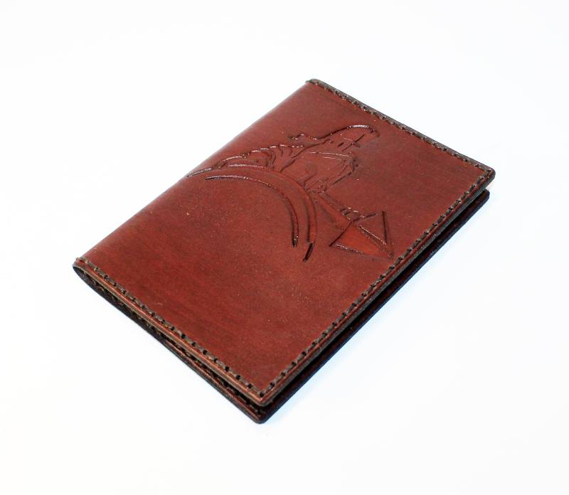 Handgefertigte Leder Passport Cover Spartan Helm Reisedokumente Halter von TrueCalf