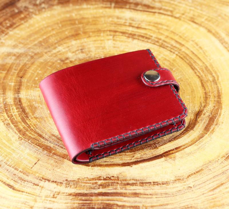 Handgemachte Rote Leder Geldbörse Kreditkartenetui von TrueCalf