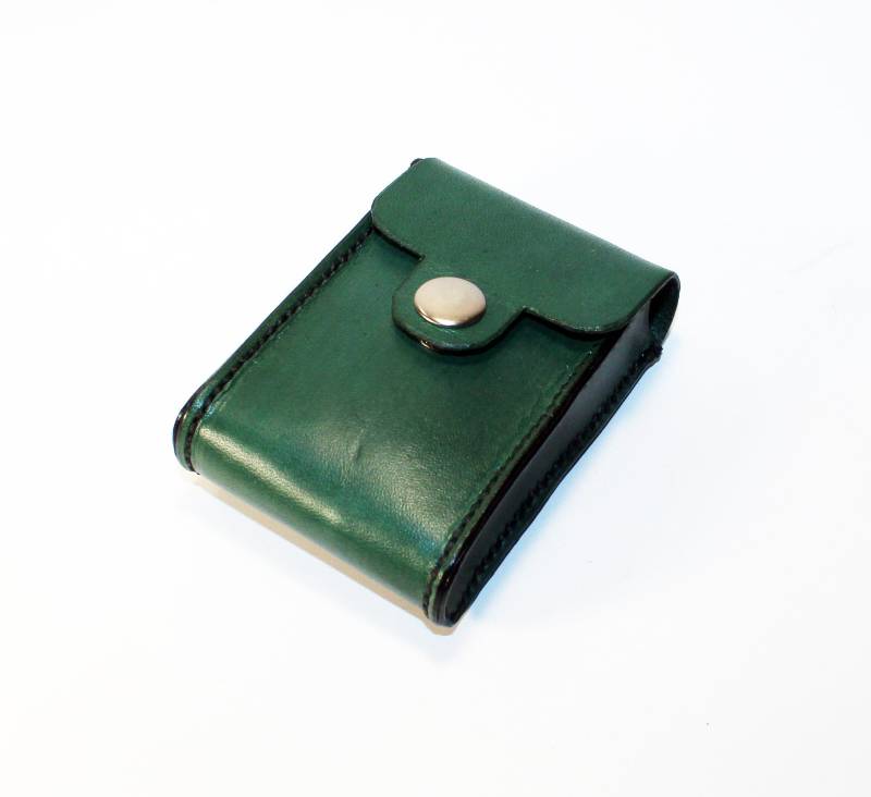 Handgemachtes Grünes Leder Kreditkartenetui Visitenkartenetui von TrueCalf