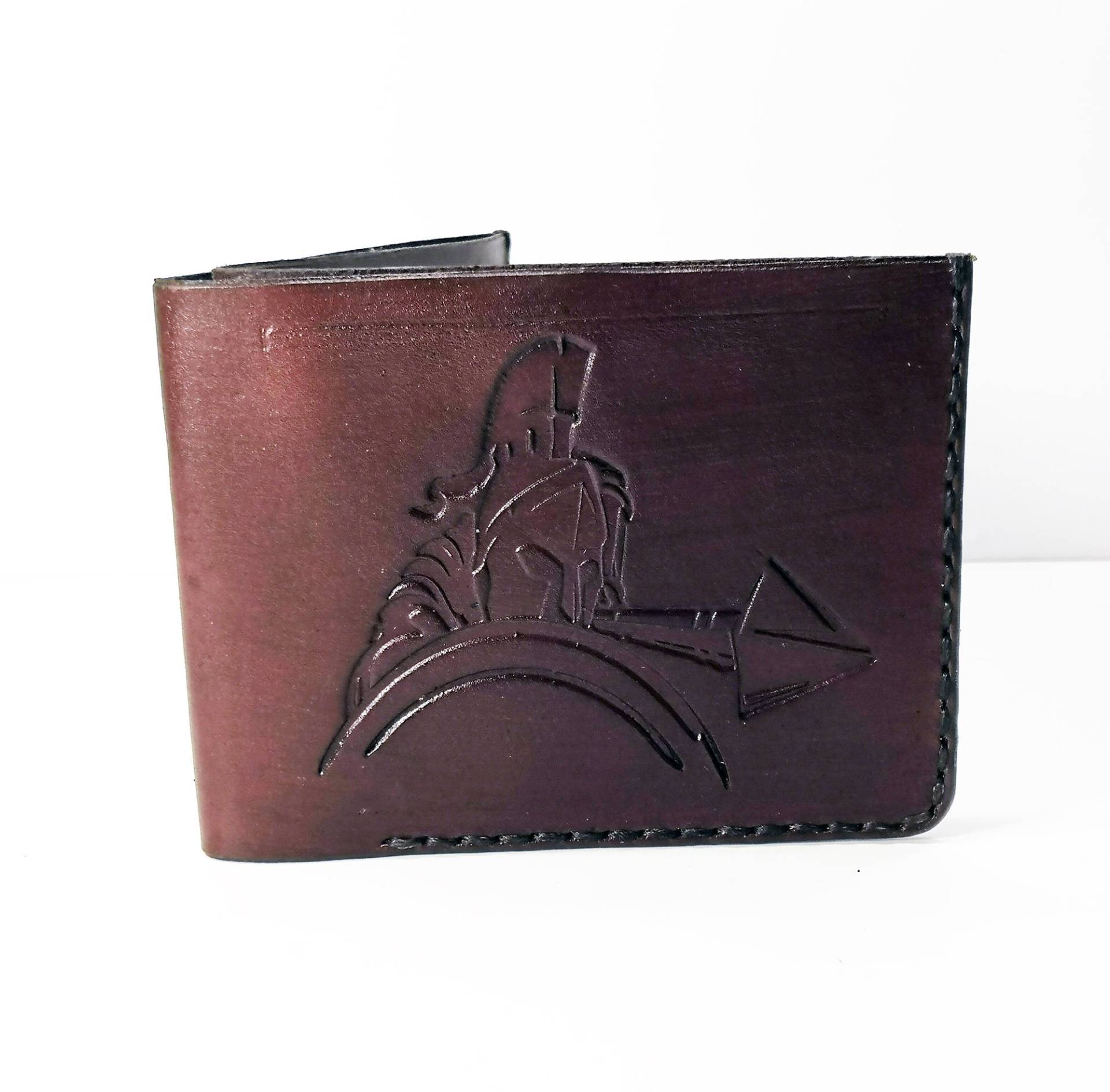 Portemonnaie Aus Spartan Helmleder Handgefertigtes Kartenetui Pflanzlich Gegerbtem Leder von TrueCalf