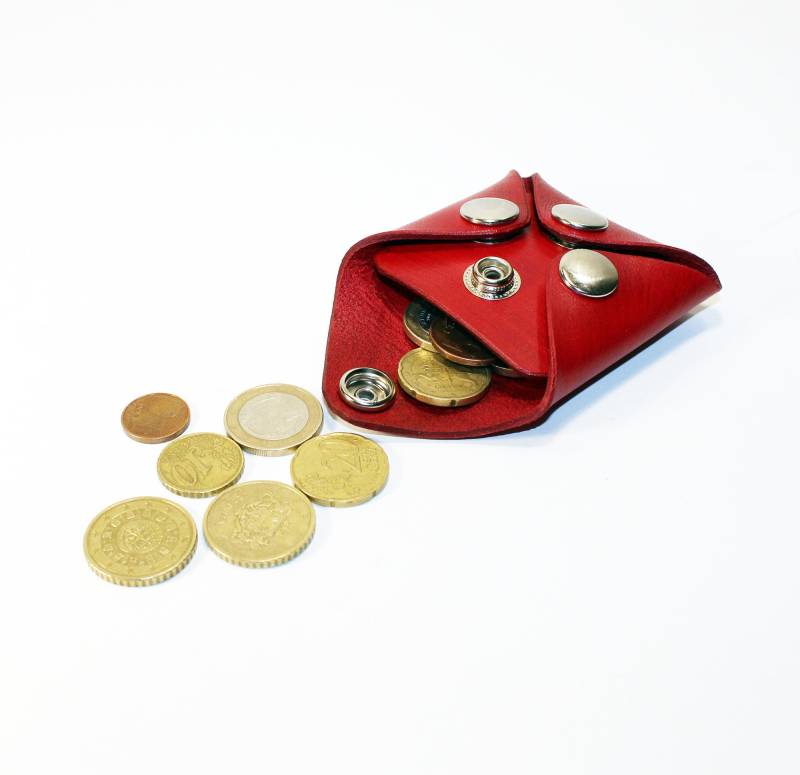 Rote Leder Geldbörse Kleine Snap Portemonnaie von TrueCalf