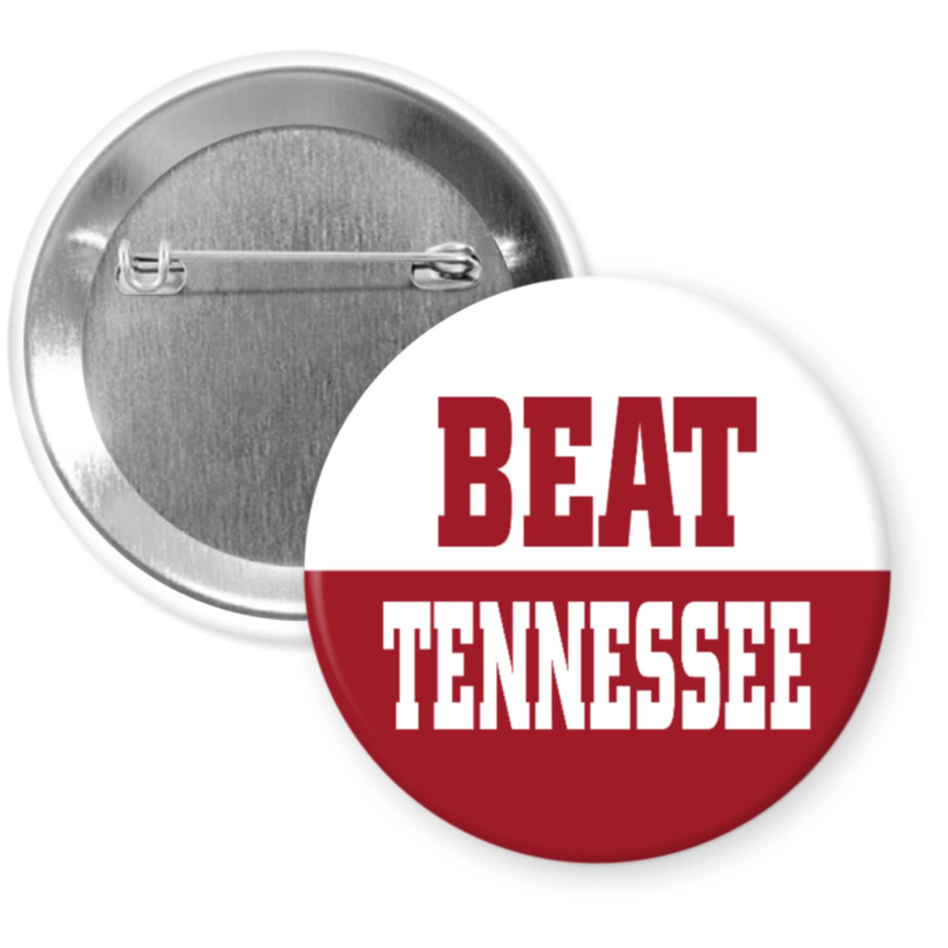 Beat Tennessee Alabama Football 2, 25" Button Pin Badge von TrueThatDesigns