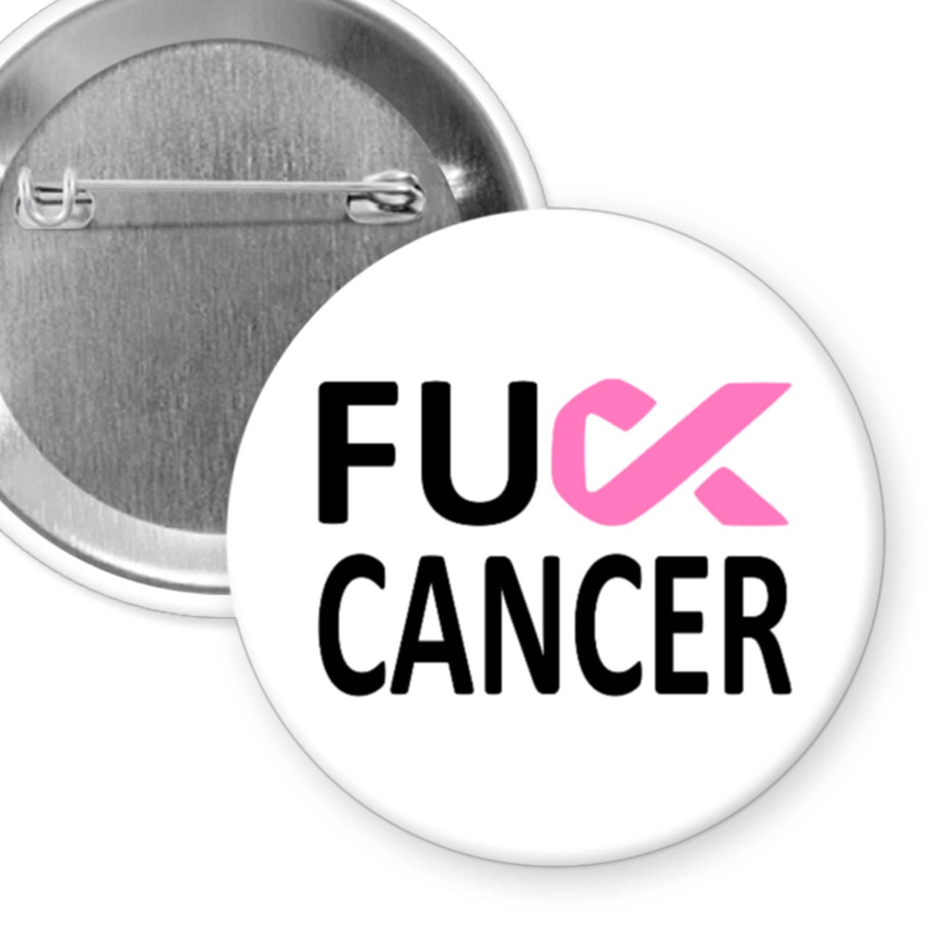 F K Brustkrebs 5, 7 cm Button Pin Badge von TrueThatDesigns