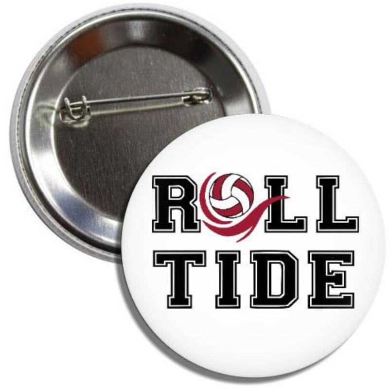 Roll Tide Alabama Volleyball 2.25" Spieltag Buttons Pins Abzeichen von TrueThatDesigns