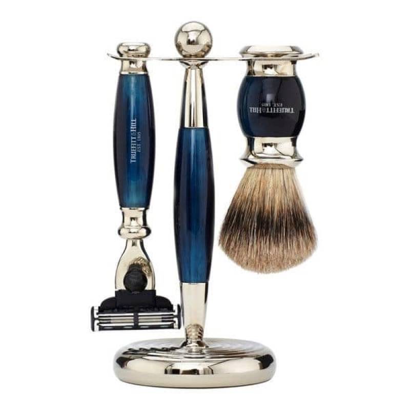 Truefitt & Hill Edwardian Shaving Set - Blue Opal - Gillette Mach3 von Truefitt & Hill