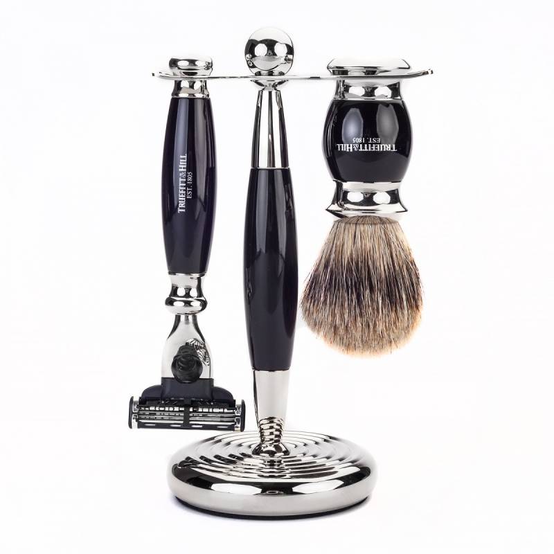 Truefitt & Hill Edwardian Shaving Set - Ebony - Gillette Mach3 von Truefitt & Hill