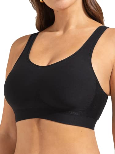 SHAPERMINT Damen Gepolstert, Kompressions, bügelloser BH, von klein bis Übergröße BHS für Frauen, Undurchsichtige, Schwarz, XXX-Large von SHAPERMINT