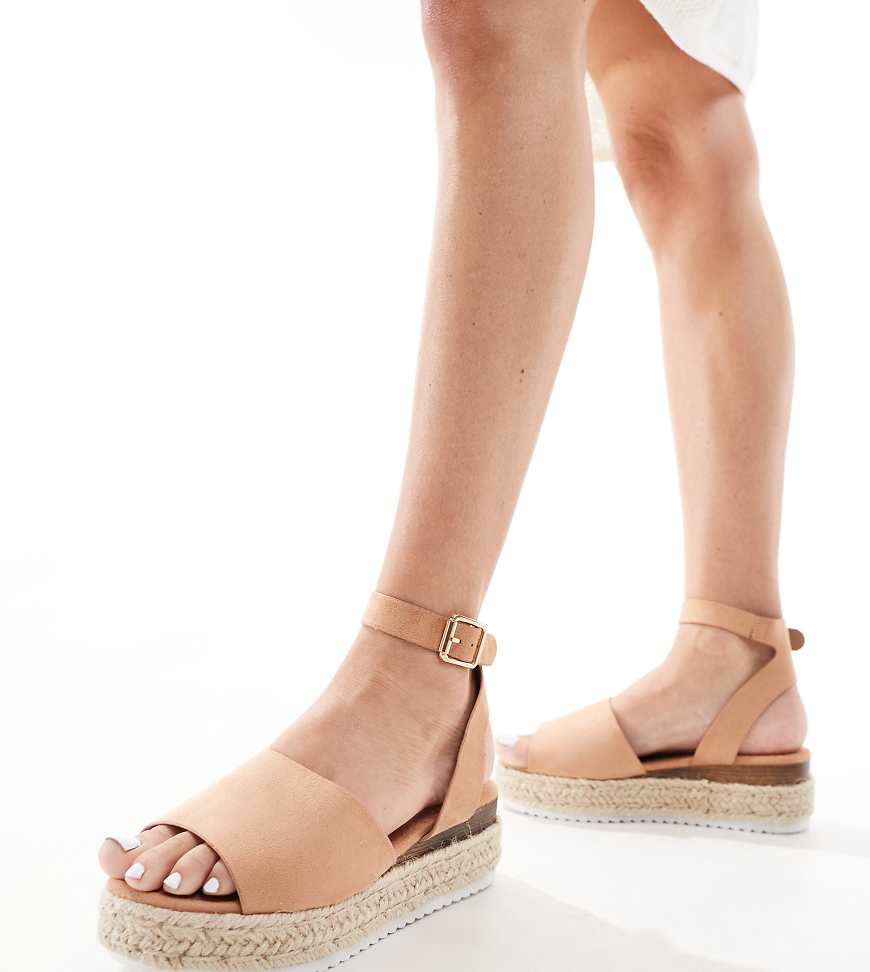 Truffle Collection - Espadrilles in Beige mit weiter Passform und flacher Plateausohle-Neutral Truffle Collection - Espadrilles in Beige mit weiter Passform und flacher Plateausohle-Neutral von Truffle Collection