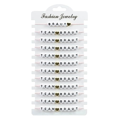 12pieces/Set Handgefertigte Schöne Alphabete Armbänder Stapelbare Böhmische Strang Perlen Armband Verstellbares Seilketten Schmuck Stretch Beach BRACH BRAKELLETE PARTY Hochzeit Schmuck Verstellbares von Trufolxiaz