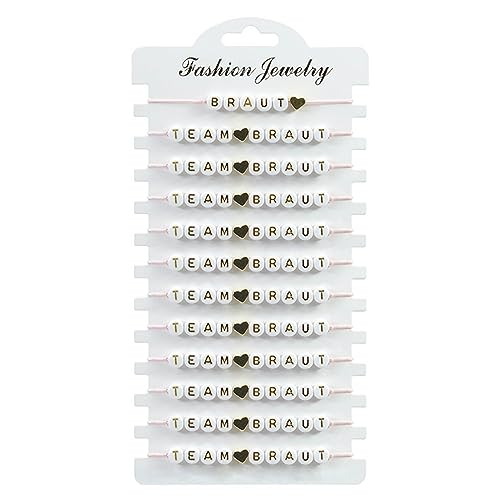12pieces/Set Handgefertigte Schöne Alphabete Armbänder Stapelbare Böhmische Strang Perlen Armband Verstellbares Seilketten Schmuck Stretch Beach BRACH BRAKELLETE PARTY Hochzeit Schmuck Verstellbares von Trufolxiaz