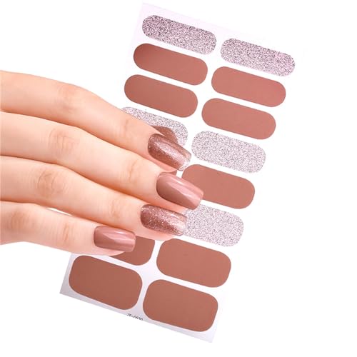 16pcs Nagellackstreifen Halbhärtliche Nagelaufkleber Für Anfängerinnen Mädchen Harzmaterial In Der Produktion Verwendet von Trufolxiaz