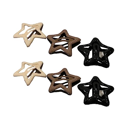 Trufolxiaz 6 PCs Stern Barrettes Babys Sternhaarclip Haar Barrette Haarzubehör Kopfspeise Legierung Textur Haarnadeln Für Kinder Sternhaarclip von Trufolxiaz