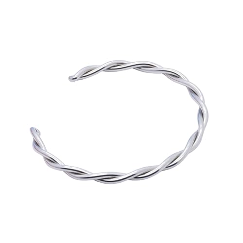 Trufolxiaz Bequeme Verschleiß Spiralen Manschettenknopf Silberte Stabil Rostfreie Stahlschmuckzubehör Für Alltägliche Stile Alltags Verschleiß Spiralen Armband von Trufolxiaz