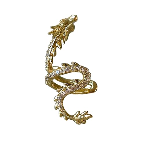 Cool Dragon Ohrohrschmuck Unverwechselbare Drachenohr Ohrmanschette Für Mädchen Zierliche Ohrclips Ornament Mode Ohrstolf Accessoire Festival Feier Ohrmanschette von Trufolxiaz