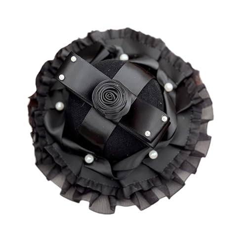 Trufolxiaz Elegant Vintage Styles Haarzubehör Schwarze Organza Clip Tragbares Accessoire Für Formelle Anlässe Stilvolle Outfits Gothic Hair Clip von Trufolxiaz
