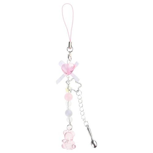 Handgefertigte Bowknot Telefonkette Engel Flügel Anhänger Keychain Süßes Kühles Schlüssel Telefon Lanyard Acryl Keyring Bag Ornament Herzförmiges Telefon von Trufolxiaz