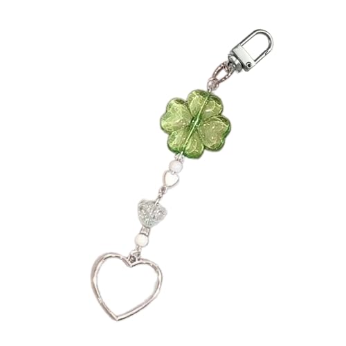 Handgefertigte Perlen Bowknot Telefonkette Vier Blattklopfen Handy Charme Keyring Anhängerbeutel Accessoire Für Frauen Und Mädchen Bogenknotenschlüsselkette von Trufolxiaz