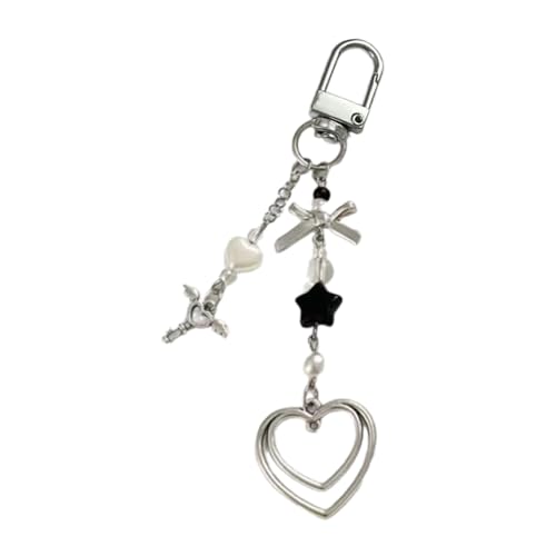 Handgefertigte Perlen Bowknot Telefonkette Vier Blattklopfen Handy Charme Keyring Anhängerbeutel Accessoire Für Frauen Und Mädchen Bogenknotenschlüsselkette von Trufolxiaz