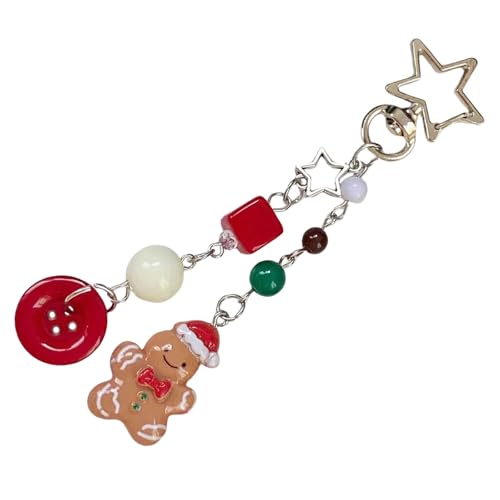 Handgefertigte Perlen Telefonkette Kameratasche Zauber Weihnachten Anhänger Keychain Stylish Women Rucksack Dekoration Festliche Schlüsselrunde von Trufolxiaz