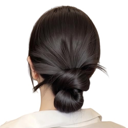Mädchen Haarteilhaarverlängerungen Für Coser Kopfbedeckung Chignons Zeigen Kleines Gesicht Vielseitiges Haarbrötchen Täglich Realistische Hochtemperaturfaser Haareclips von Trufolxiaz