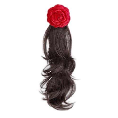 Mädchen Synthetische Haarstücke Haarextensions Lockige Perücken Für Cosplay Street Photography Synthetisches Haarstück Für Künstliche Künstliche Pferdeschwanz Braid von Trufolxiaz