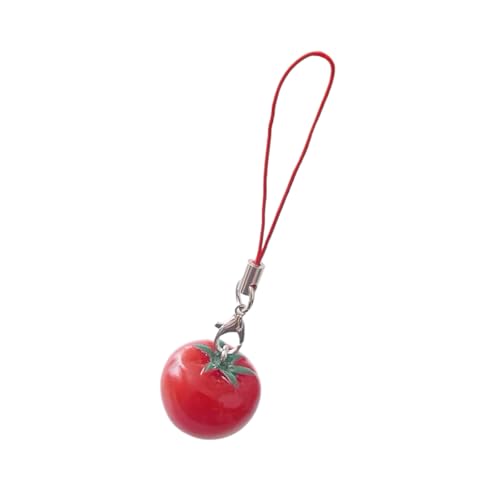 Mehrzweckcharme Tomate Mit Grünen Blättern Und Mädchen Findet Keyring Mode Accessoire Für Trendige Frauen Damen Telefongurt von Trufolxiaz