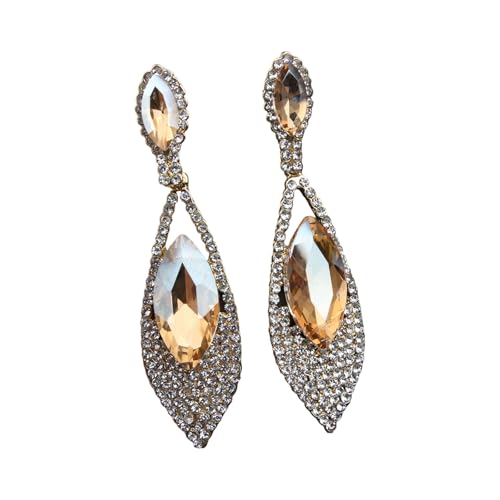 Mode Strasssteine ​​Kronleuchter Ohrringe Stylish Kubic Zirkonia Ohrbekleidung Für Elegante Veranstaltung Handgefertigte Hochzeit Schmuck Silber Tone Ohrringe von Trufolxiaz