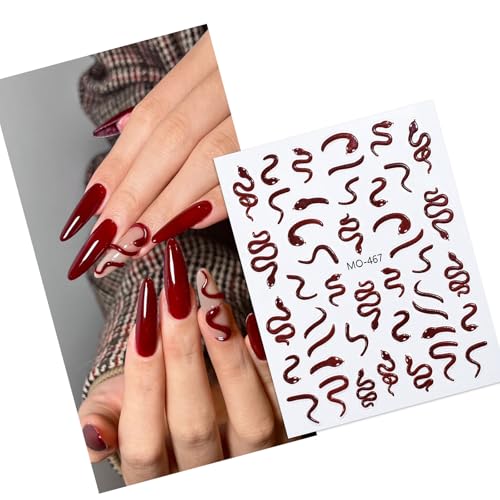 Nägel Kunstaufkleber Schwarze Schlangennägel Schäuse Snake Nails Sticker Nails Art Decoration Nails Supplies For Women Und Mädchen Selbstkleber Nagelaufkleber Nagel Nägel Kunstaufkleber Schwarze von Trufolxiaz