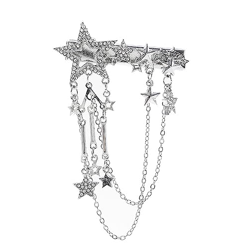 Trufolxiaz Punk Haarclip Für Frauen Mädchen Vintage Crystal Star Quaste Haarpins Fashion Kopfbedeckung Haarschmuck Accessoire Sternhaarstifte Süß Für Kinder Frauen von Trufolxiaz